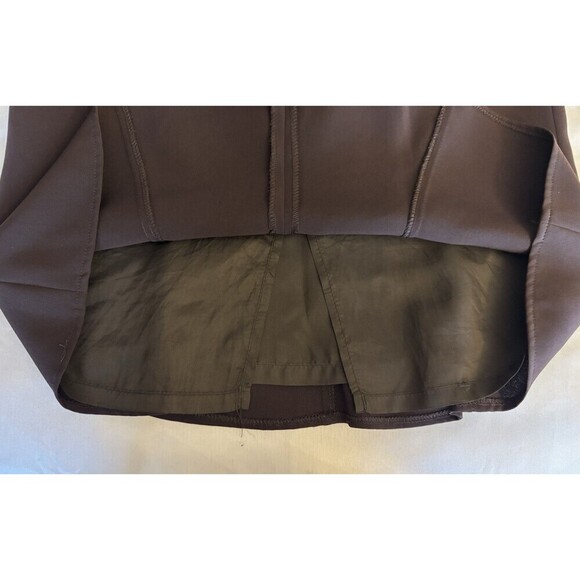 LOUBEN Vintage Chocolate Brown A-Line Skirt Size 8 Back Zip Flare Lined Career - Picture 5 of 9